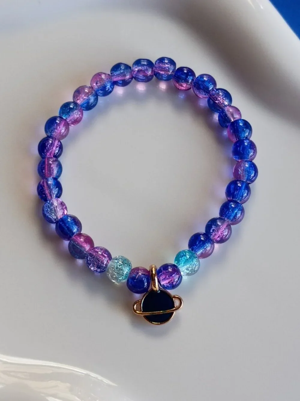 Starlit Planet Kids Bracelet | Handmade Glass Beaded Bracelet | 5.5